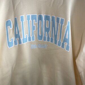 Shein California USA Coast Sweatshirt Womens Graphic Yellow/Blue Crew Neck 4XL